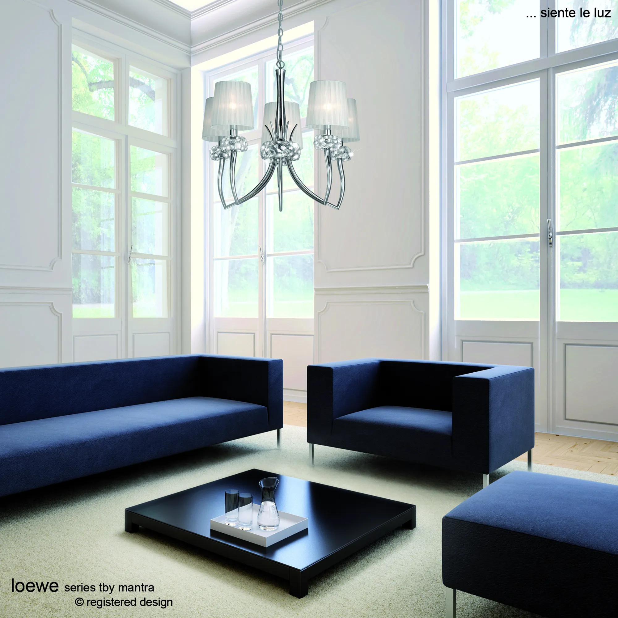 Loewe Polished Chrome-White Ceiling Lights Mantra Multi Arm Fittings Loewe Polished Chrome-White Ceiling Lights Mantra Multi Arm Fittings